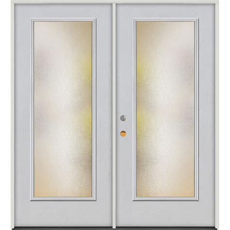 Privacy Glass Full Lite Fiberglass Prehung Double Door Unit Door Clearance Center