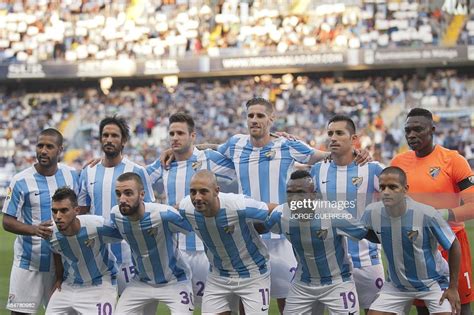 Malagas Team Pose Before The Spanish League Football Match Malaga Cf