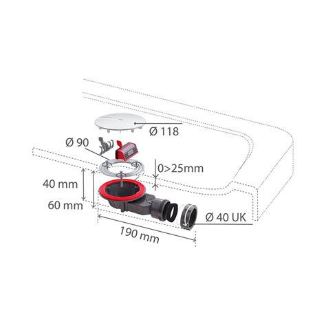 SIFON ZA TUŠ KADU fi 90 NISKI 4CM art 30723365 McALPINE SIFONI Vodoterm