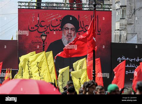 Beirut Lebanon 09th Aug 2022 Sayed Hassan Nasrallah Secretary General Of Hezbollah The