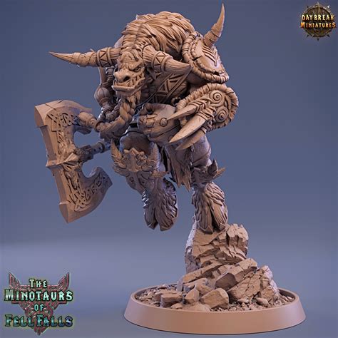 Minotaur Warrior With Axe Dnd Miniature Minotaur Fighter - Etsy