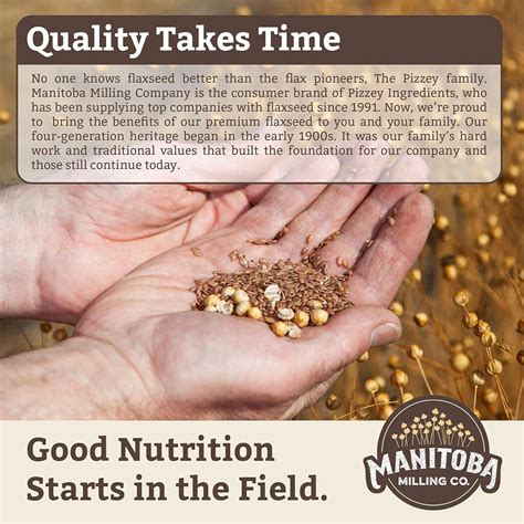 Manitoba Milling Finest Whole Milled Smooth Golden Flaxseed Flax Seed