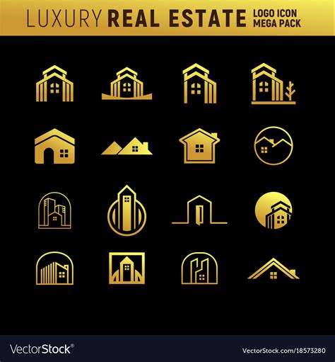 Luxury Real Estate Logo Mega Pack Royalty Free Vector Image