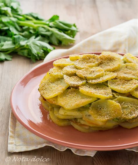 Tortino Di Patate E Scamorza Con Pesto Di Sedano Ricetta Gustosa Nota