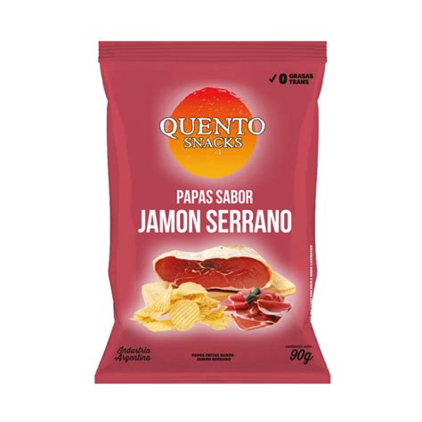 Papas Fritas Sabor Jamón Serrano Quento Snacks 90 Grs