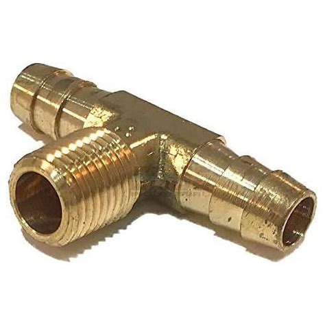 Id X 14 Male Npt Npt Mip Brass Hose Barb Tee Splicer Fitting Fuel