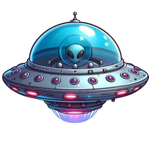 Premium Photo Alien Riding Ufo Cartoon Illustration