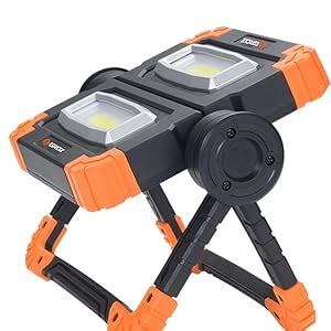 Groz Dual Head 20W COB Folding Worklight With Flexible 360 Swivel