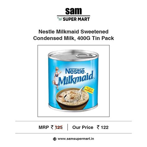 Nestle Milkmaid Sweetened Condensed Milk 400g Tin Pack Sweetened