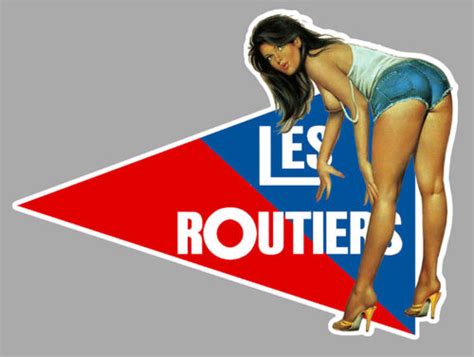 Les Routiers Sympas Pin Up Sexy Camion Truck Vintage Autocollant