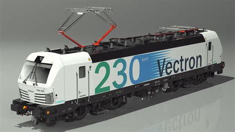 Siemens Vectron Locomotive White Rigged 3D Model 129 Max Free3D