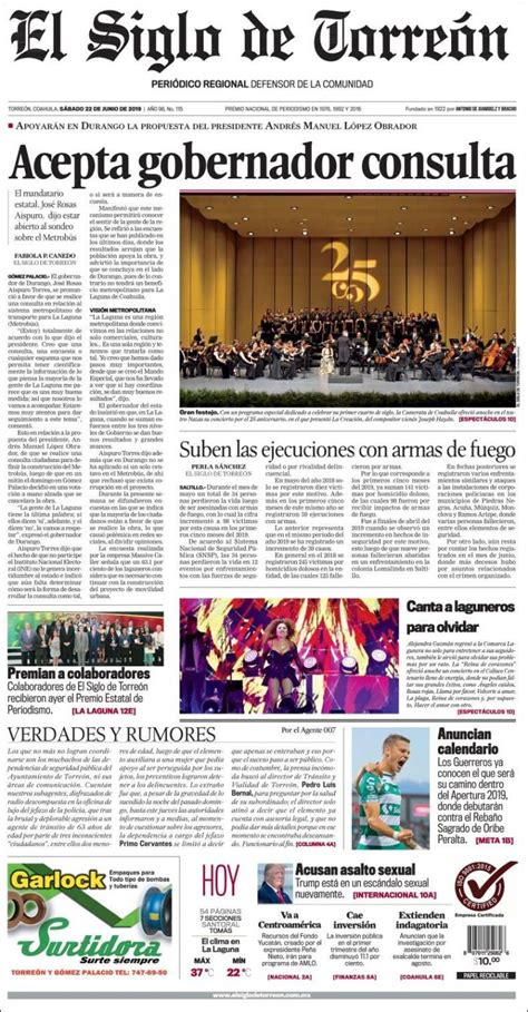 Periódico El Siglo de Torreon México Periódicos de México Edición