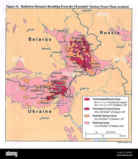 Mapa De Niveles De Radiaci N En Chernobyl Im Genes Recortadas De Stock