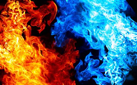 Download Orange And Blue Flames Wallpaper | Wallpapers.com