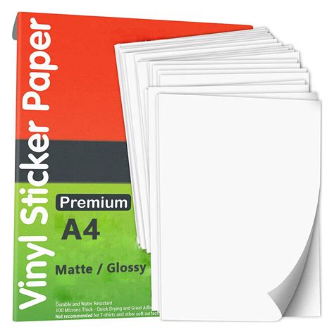 A Vinyl Sticker Self Adhesive Paper Sheets Glossy Matt Inkjet