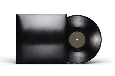 Premium Photo Vinyl Lp Record With Blank Black Cardboard Cover