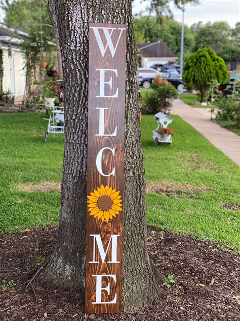 Sunflower Welcome Sign Welcome Porch Sign Home Sign Entry Etsy