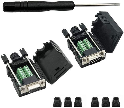 Db9 Breakout Connector Db9 Rs232 D Sub Female And Male Adapter 9 Pin Port Adapter To Terminal