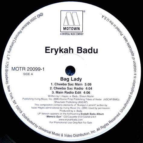 Erykah Badu – Bag Lady (2000, Vinyl) - Discogs