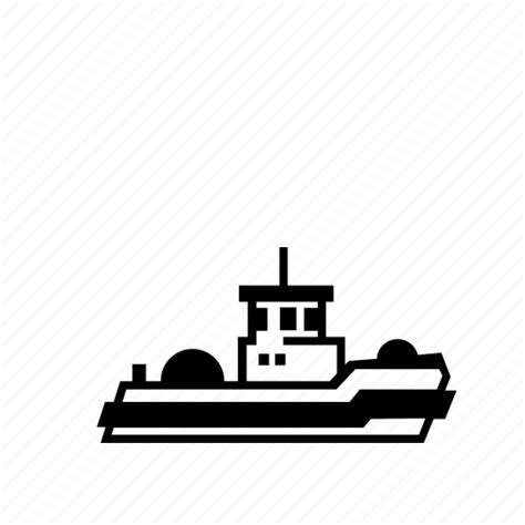 Barge Boat Harbor Pull Push Ship Tug Icon