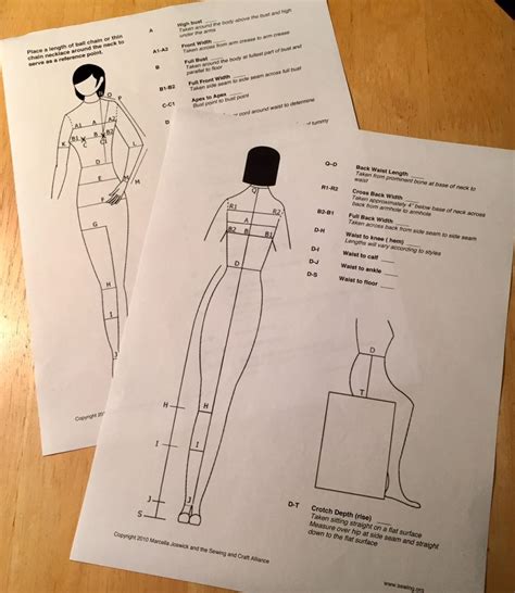 Sewing Measurements Worksheet