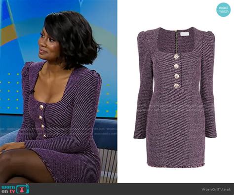 Wornontv Emayatzy Corinealdis Purple Square Neck Dress On Good Morning America Clothes And