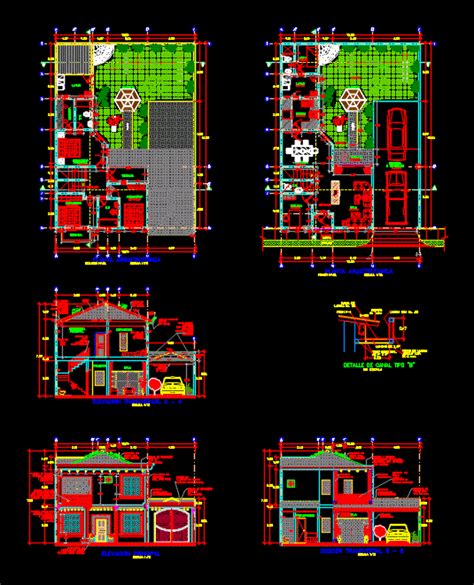 Vivienda De Dos Niveles En DWG 1 67 MB Librería CAD