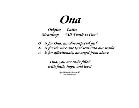 Meaning Of Ona LindseyBoo