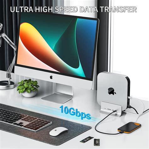 Minisopuru USB C Hub Stand For Mac Mini Mac Mini Hub Support M 2 NVMe