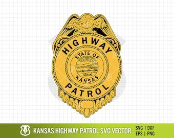 Kansas Highway Patrol Police Badge SVG Etsy