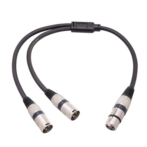 2055ymmf 05 Xlr 3pin Female To Dual Male Audio Cable Length 50cmblack