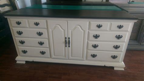 Here Is A Super Elegant White Dresser With A Black Top Very Subtle