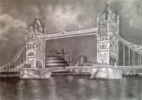 Tower Bridge London Hyperrealistic Architectural Drawing Dreams Of