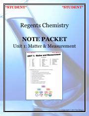 Unit 1 Chemistry Review Assignment Matter And Measurement Pdf