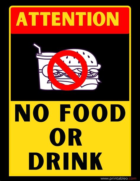 37+ No Food Or Drink Sign | Printable PDFs - Printableo.Com