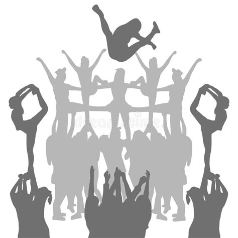 Cheer Stunt Silhouette Stock Illustrations – 9 Cheer Stunt Silhouette ...