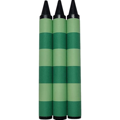 Green Striped Jumbo Black Crayons Handcrafted