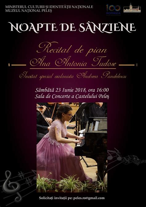 Noapte de sânziene Recital de pian Ana Antonia Tudose Muzeul