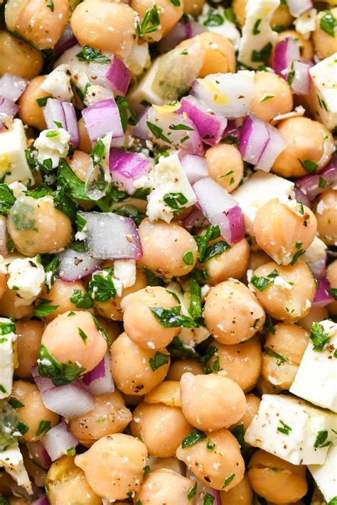 Lemony Chickpea Feta Salad Gluten Free Vegan Option Recipe In