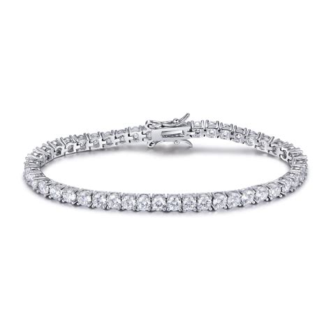 Tennis Bracelet With Cubic Zirconia 925 Sterling Silver Jewelry