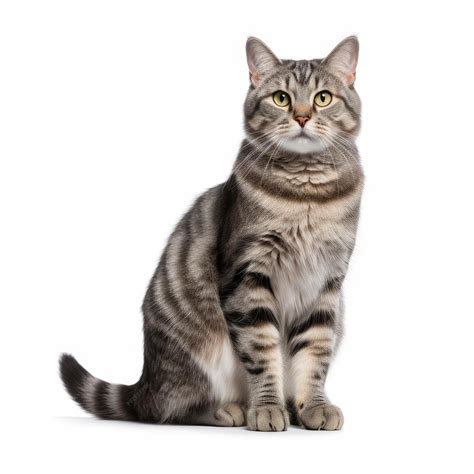 Premium Photo | A cat with a gray and black striped fur