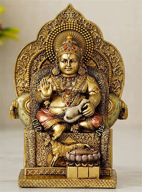 Kuber Statue Hindu Dhan Kuber Sculpture Cm Sitting Kuvera Statue God