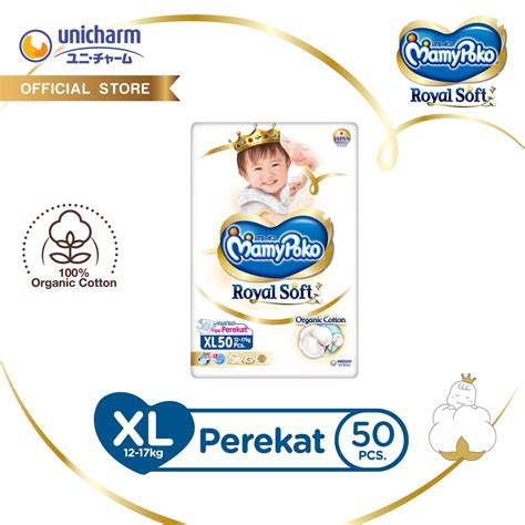 Jual Mamypoko Perekat Royal Soft Organic Cotton Xl Popok Tape