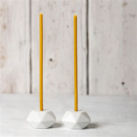 Set Of 2 Danilovo Taper Candle Holders For Thin Candles Handcrafted Ceramic Candle