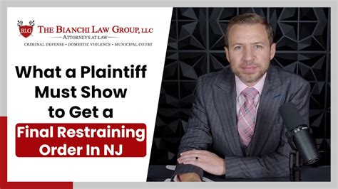 What A Plaintiff Must Show To Get A Final Restraining Order In New