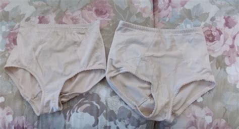 Vtg Sears Glossy Satin Girdle Panty Shaper Hi Waist Brief Shiny M Beige Lot Of 2 Ebay