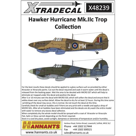 Decal Sticker Hawker Hurricane Mk IIc TropCollectie 48239