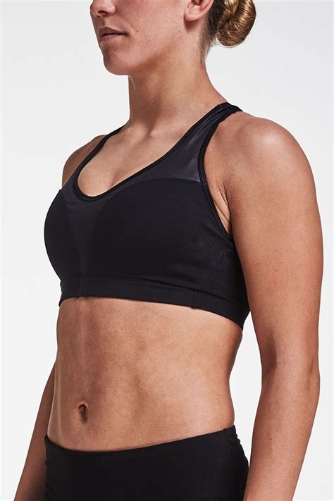 Rohnisch Ladies Tess Sports Bra C D Black 301049 Gym Wear Yoga Clothing Pilates