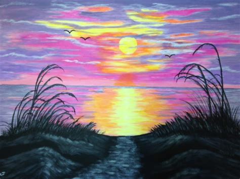 Sunrise Acrylic Painting