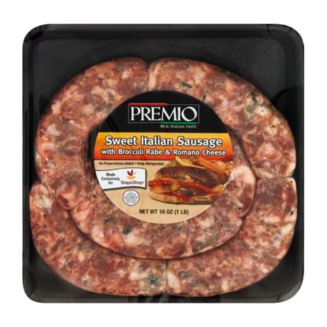 Save On Premio Sweet Italian Sausage With Broccoli Rabe And Romano Cheese